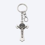 Chaveiro Crucifixo Prata 16 cm