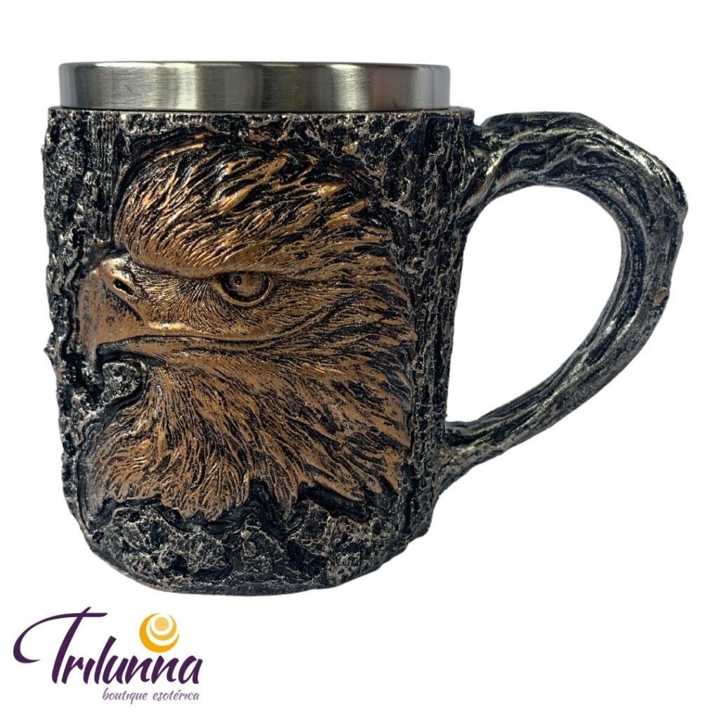 Caneca Decorativa Colecionável 11Cm Águia Dourada