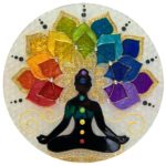 Mandala de Vidro Floral 7 Chacras 18cm