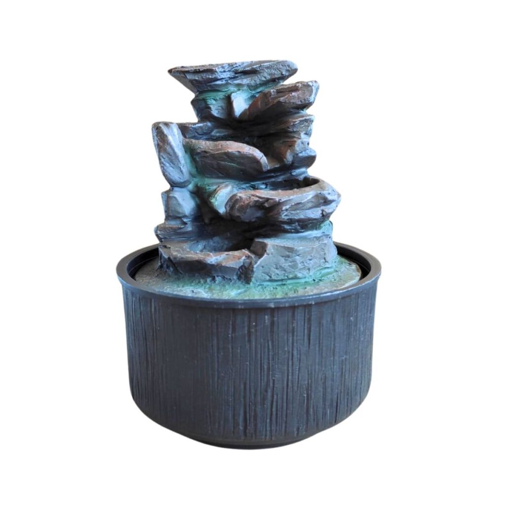 Fonte de Água Decorativa Gruta de Pedras 3 Quedas 19cm Bivolt