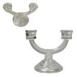 Castiçal de Vidro Para Duas Velas Palito 15cm