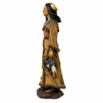 Estátua Índia em Resina 52cm Decoração Indígena